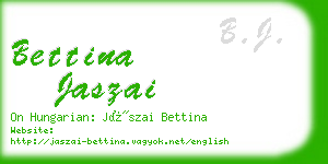 bettina jaszai business card